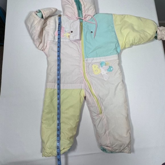 Baby Gitano Snow Suit Size 24T Pastel colors snap on mittens full‎ zip hooded - Picture 12 of 15